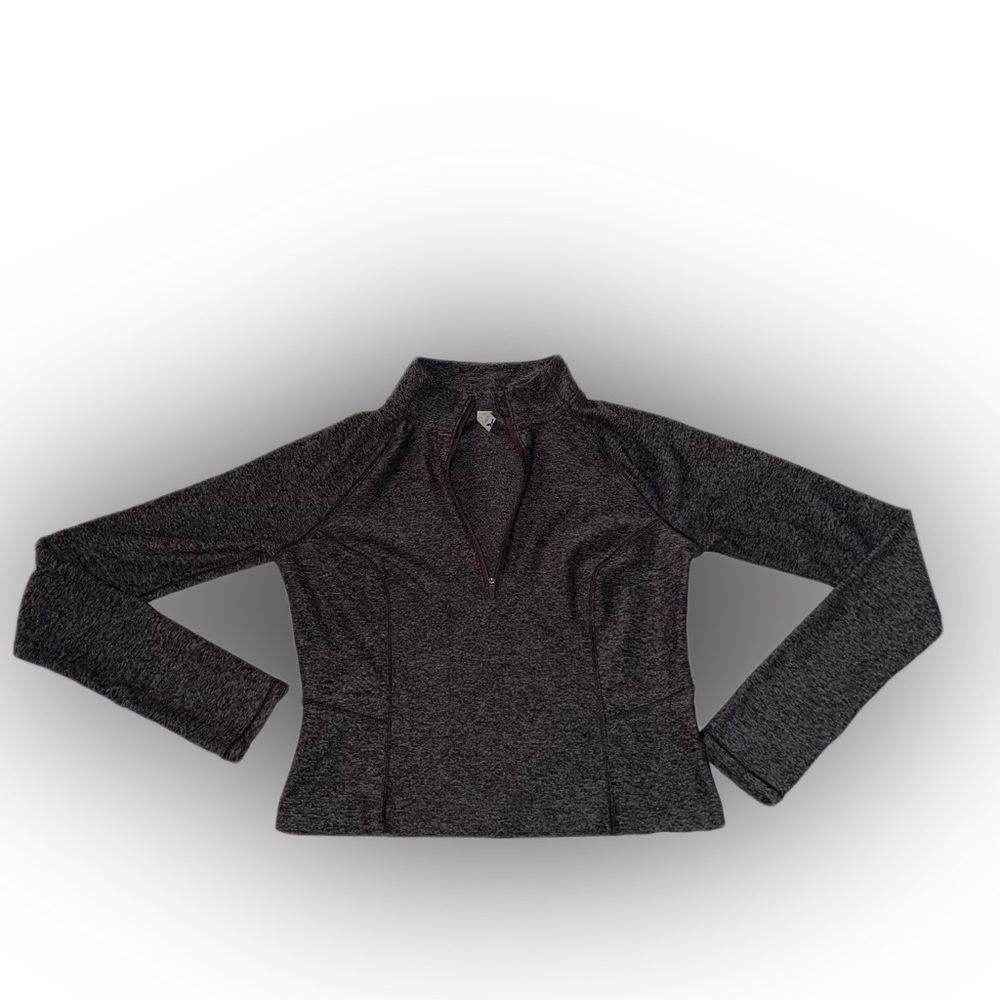 Charcoal Long Sleeve Quarter-Zip All In Motion Moisture Wicking Pull Over XS